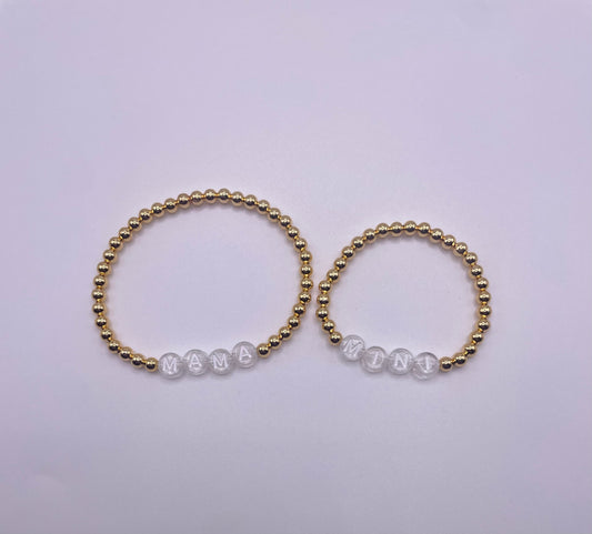 14k Gold Mama minimalist bracelet